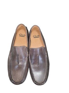 Clarks Ashmont race driving loafer's brown leather men's size 7.5